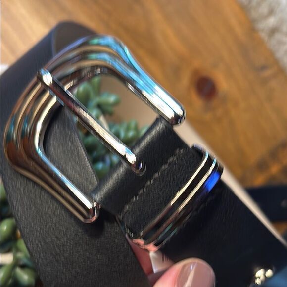 GB Black Leather Belt - Picture 3 of 6